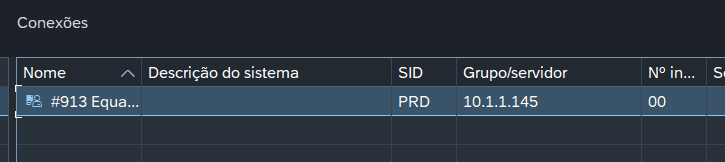 Dando dois cliques na conexão recém-criada